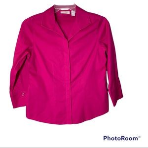 Chico’s Women’s Pink Blouse Cotton Gently Worn